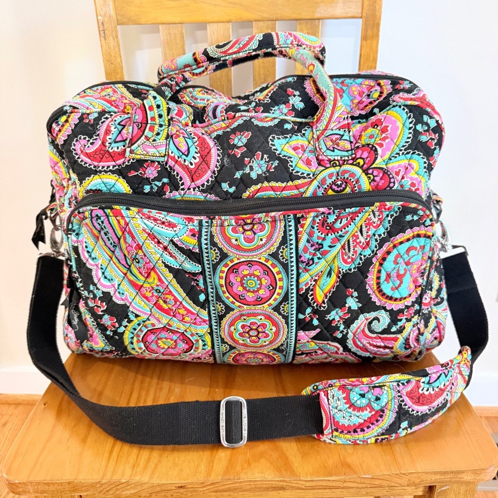 Vera Bradley Parisian Paisley 3 Piece Travel Set Weekender and Cosmetic Bags - Picture 2 of 16